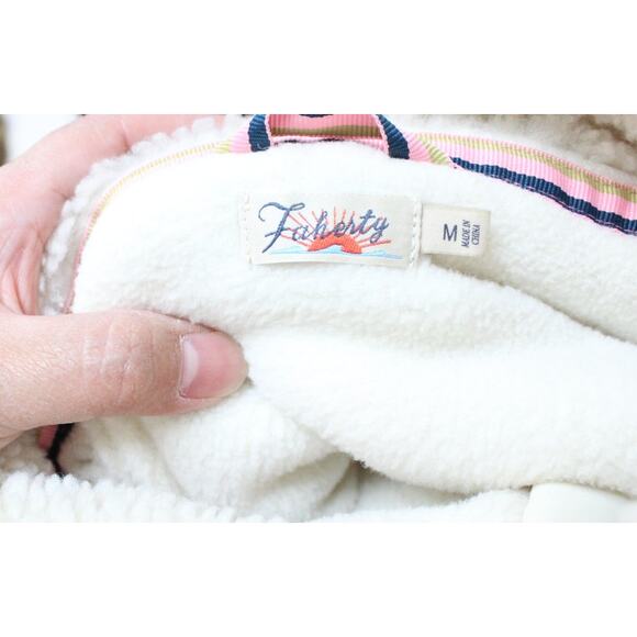 Faherty Sun And Wave Landscape Sherpa Shearling Fleece Zip Up Jacket Medium - Picture 5 of 5